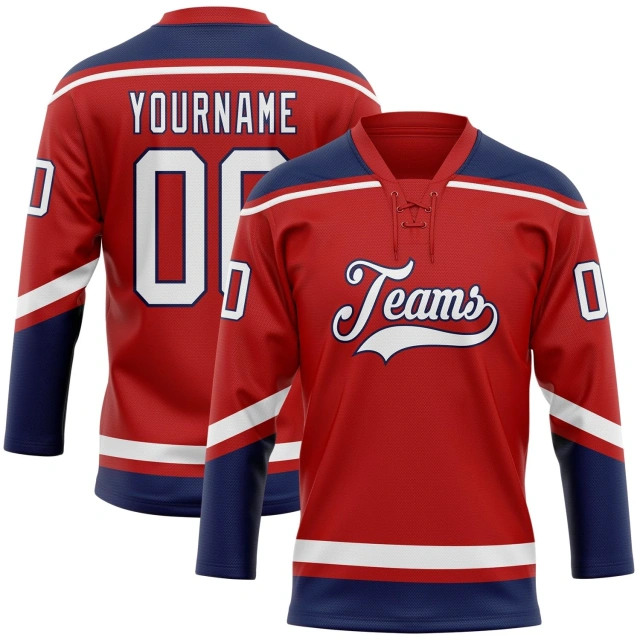 High Quality Custom Ice Hockey Uniform Sublimation Printed Jersey With Embroidered Logo