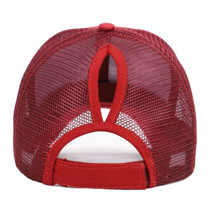 Wholesale High Hats Caps Women Camouflage Ponytail Hats Mesh Back Sport Ponytail ice Hockey hat