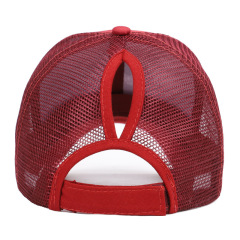 Wholesale High Hats Caps Women Camouflage Ponytail Hats Mesh Back Sport Ponytail ice Hockey hat