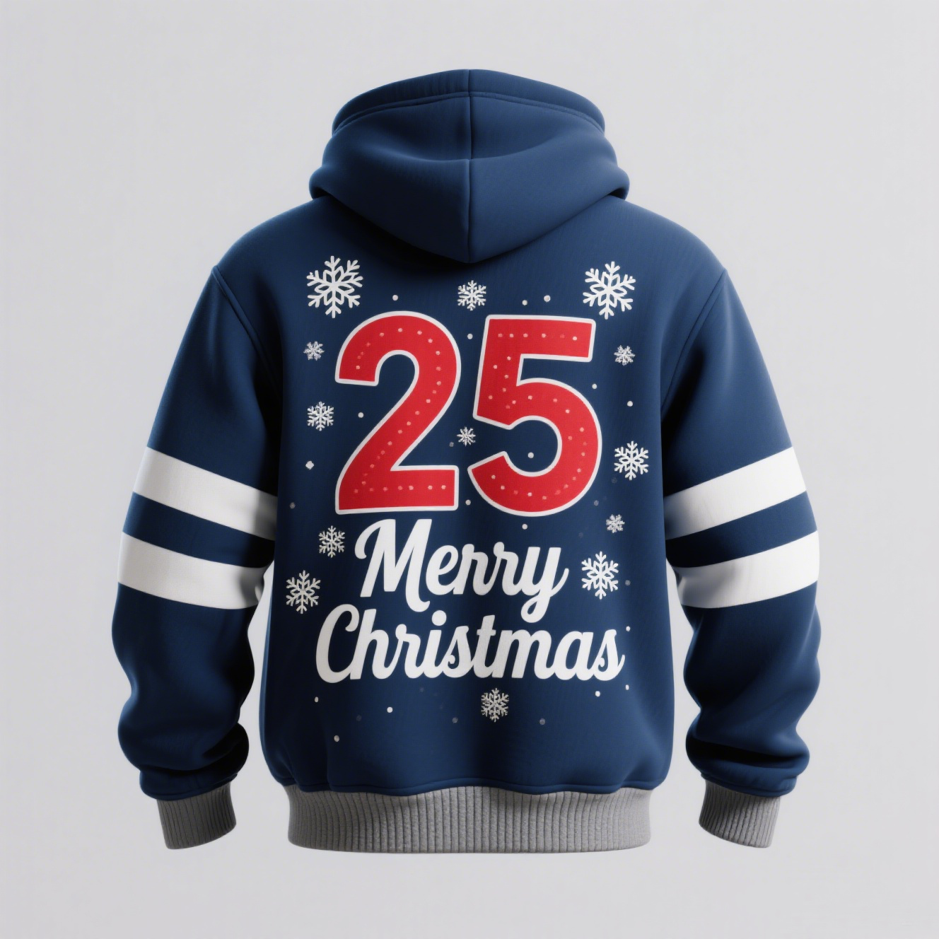 Unisex Custom Sublimation Printed Christmas Sweatshirt Kangaroo Pocket Snowflake Hoodie for Christmas