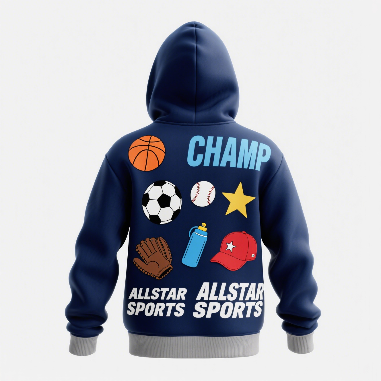 New design Custom 100% polyester Sublimation Sports Pullover Hoodie All Star Sports Hoodie