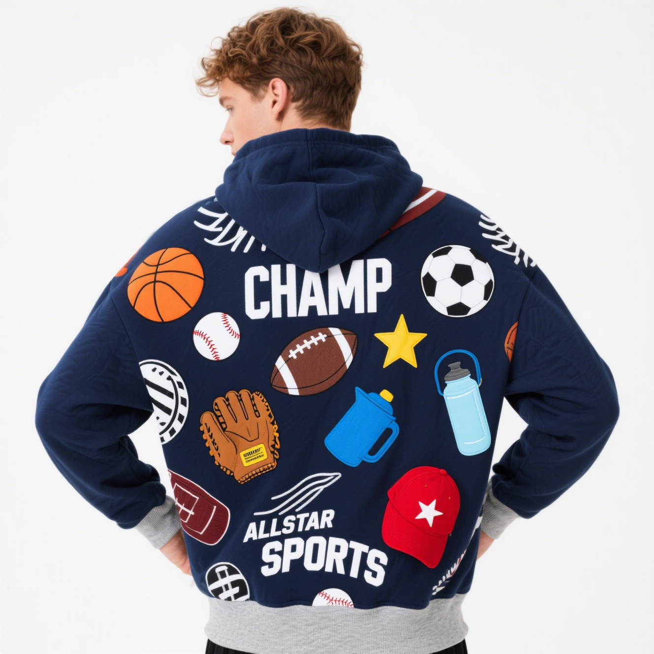 New design Custom 100% polyester Sublimation Sports Pullover Hoodie All Star Sports Hoodie