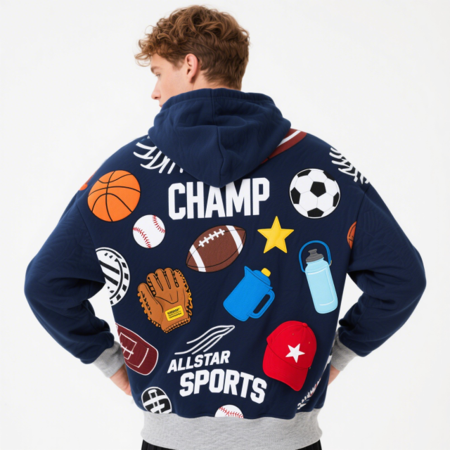 New design Custom 100% polyester Sublimation Sports Pullover Hoodie All Star Sports Hoodie