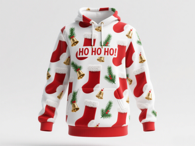 Christmas Holiday Clothing Fashion Unisex Pullover Hoodie Custom Sublimated Printing Hoodie