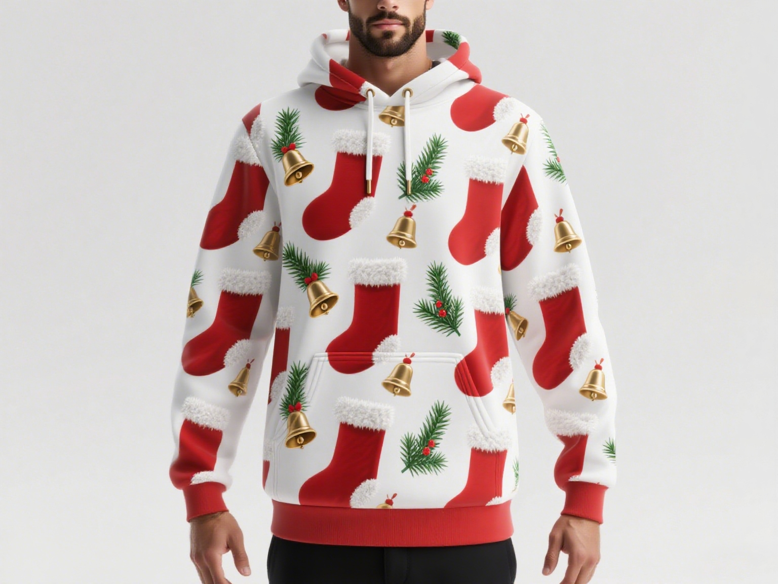 Christmas Holiday Clothing Fashion Unisex Pullover Hoodie Custom Sublimated Printing Hoodie