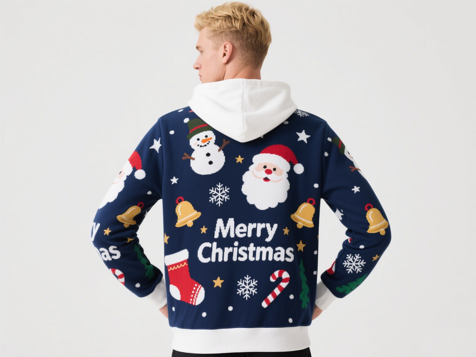 Customized Sweatshirts Hoodies Merry Christmas Custom Hoodies Sublimation Print Polyester Pullover Hoodie