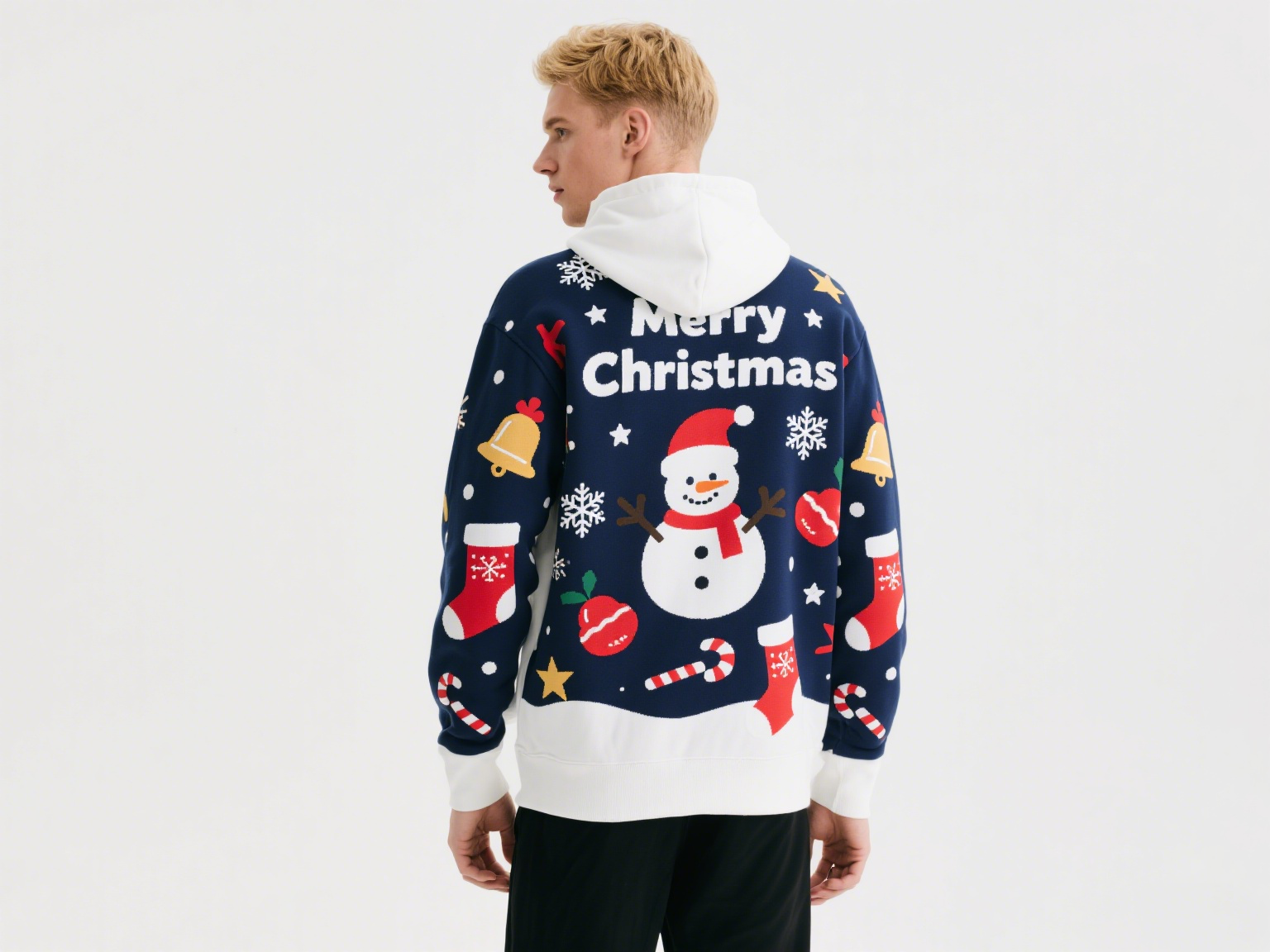 Customized Sweatshirts Hoodies Merry Christmas Custom Hoodies Sublimation Print Polyester Pullover Hoodie