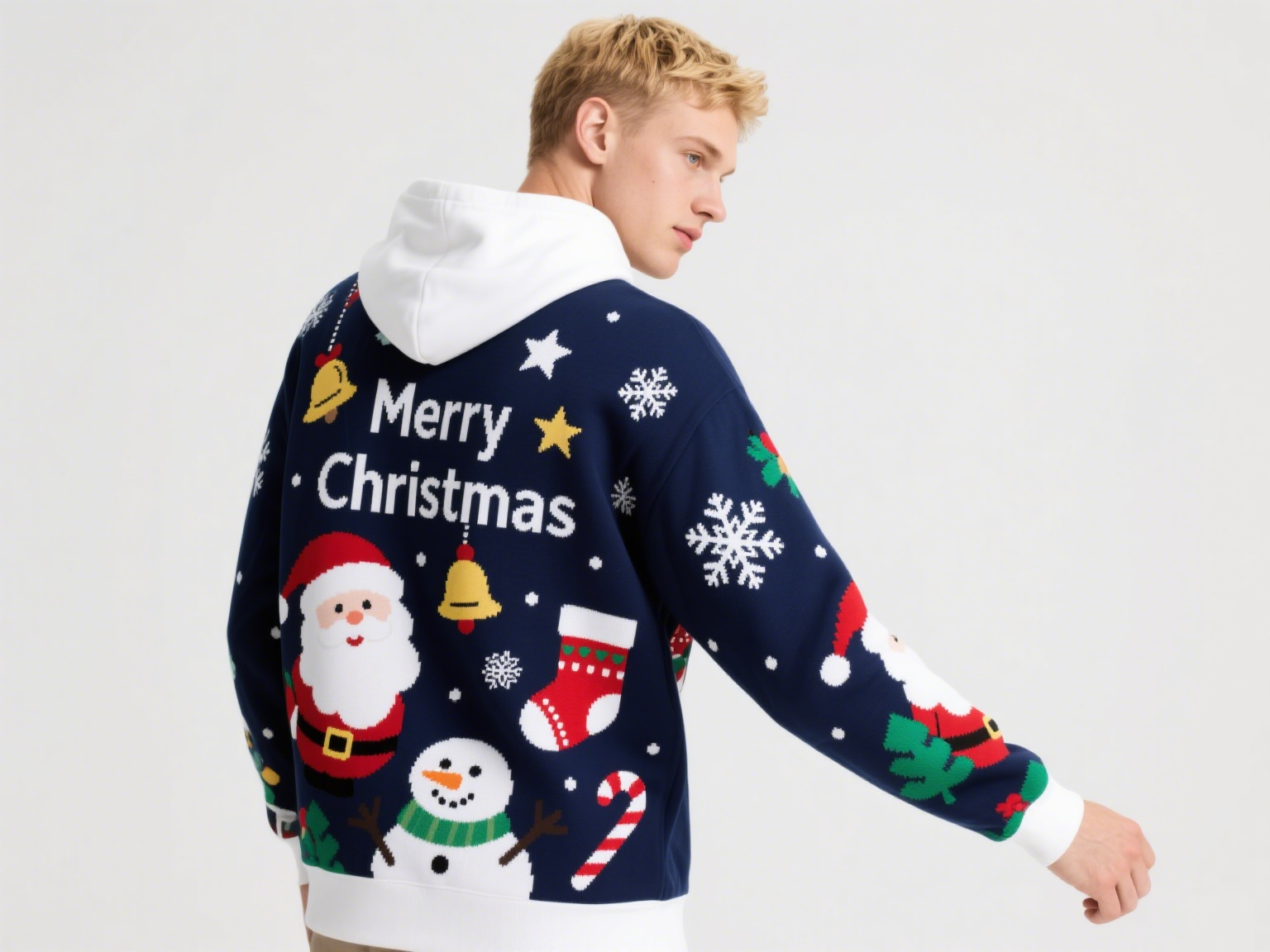 Customized Sweatshirts Hoodies Merry Christmas Custom Hoodies Sublimation Print Polyester Pullover Hoodie