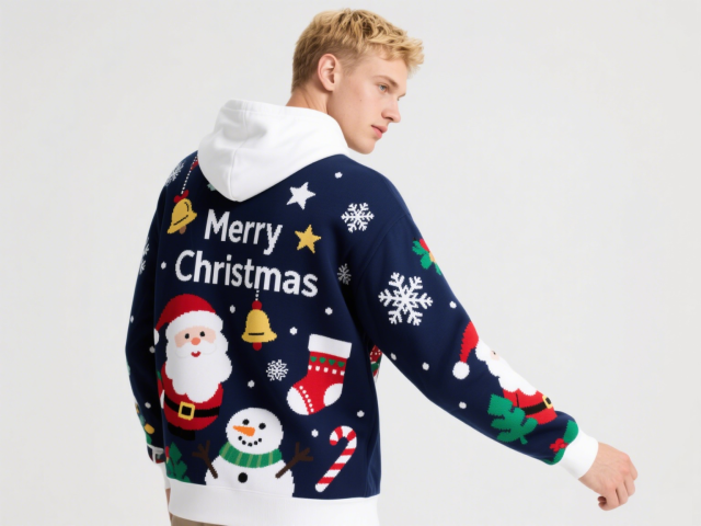 Customized Sweatshirts Hoodies Merry Christmas Custom Hoodies Sublimation Print Polyester Pullover Hoodie