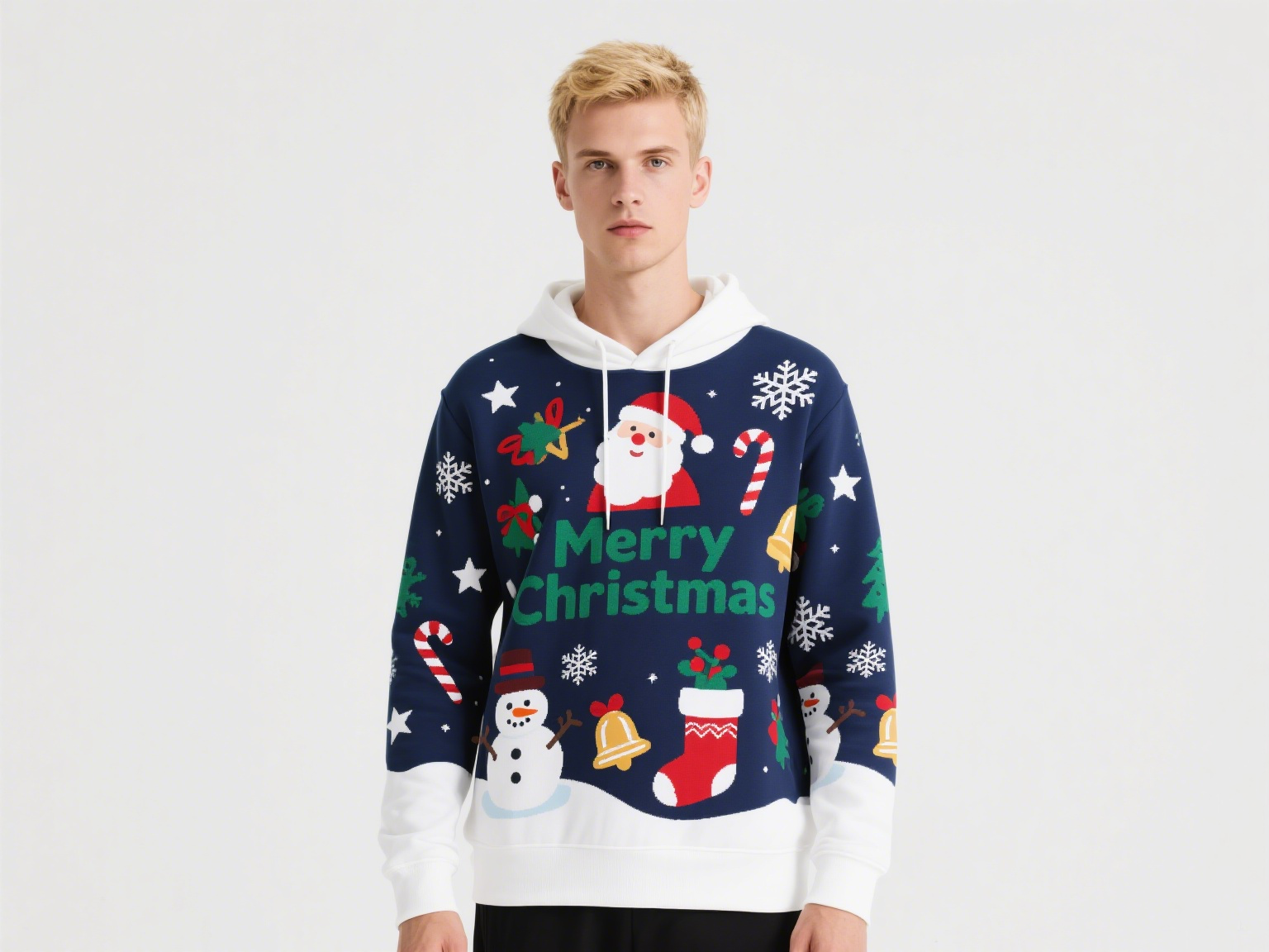 Customized Sweatshirts Hoodies Merry Christmas Custom Hoodies Sublimation Print Polyester Pullover Hoodie