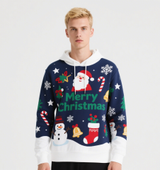 Customized Sweatshirts Hoodies Merry Christmas Custom Hoodies Sublimation Print Polyester Pullover Hoodie