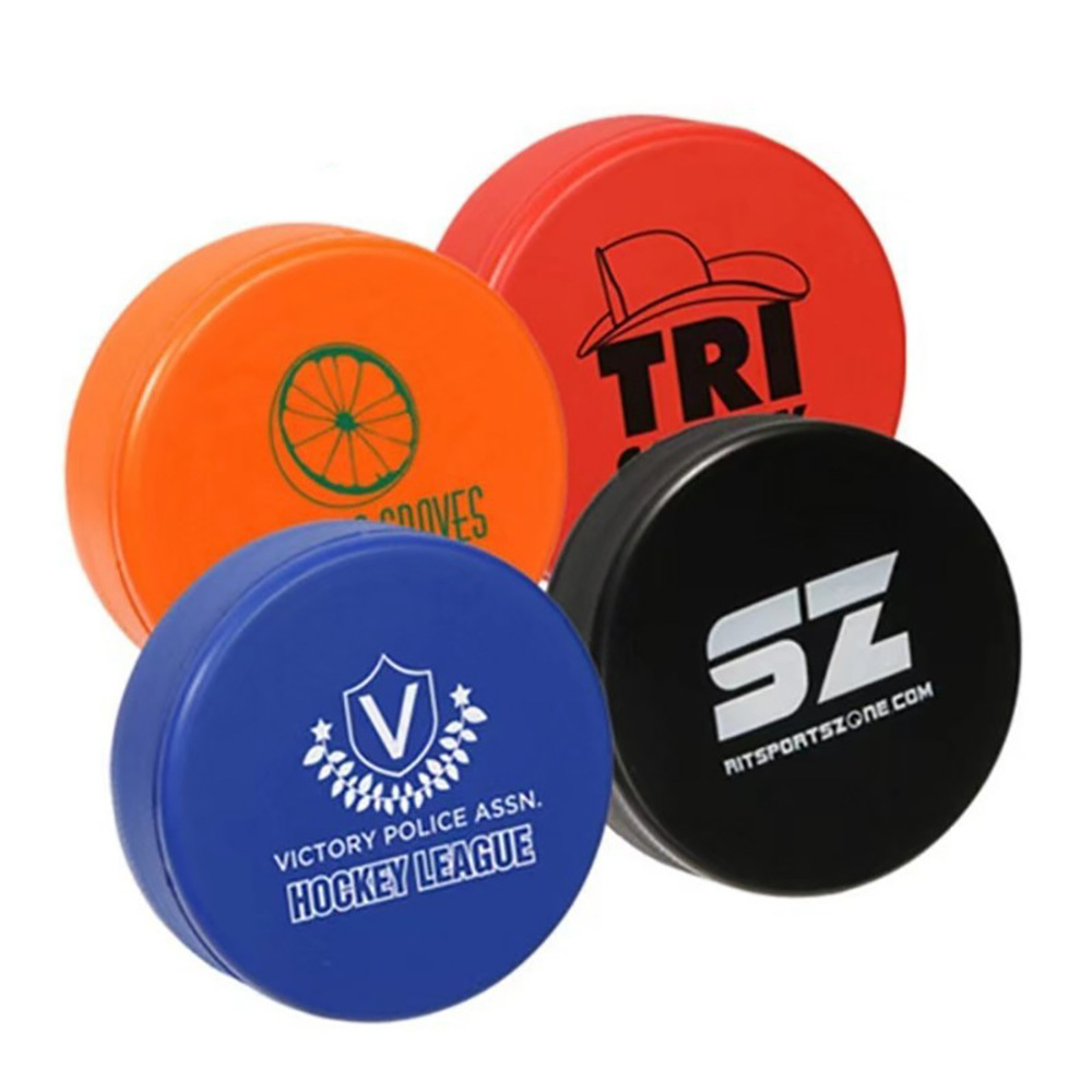 Custom Logo Printed Black Ice Hockey Pucks Anti-Stress Bulk Standard Rubber Pucks for Sale