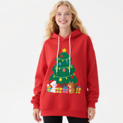 New Product Promotion Christmas Pattern Fall Warm Plus Size Print Hoodie for Women