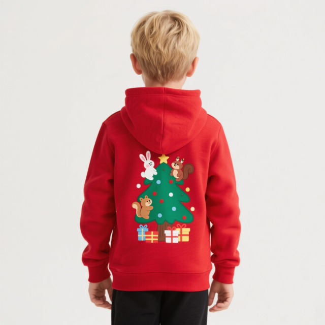 Christmas Style Sweatshirt Kids Print Children's Hoodies Comfort Boys and Girls Christmas Hoodies