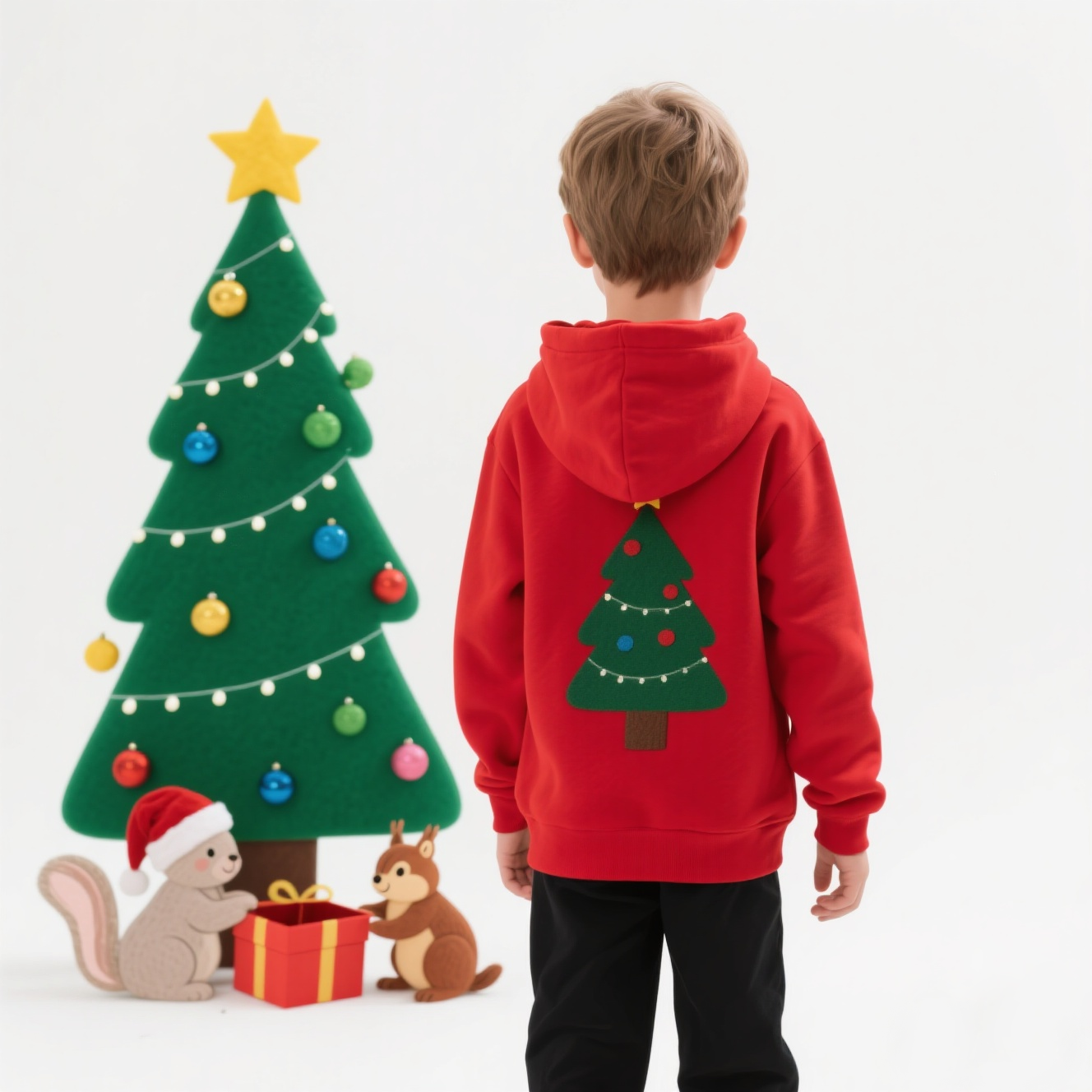 Sublimated Printing Youth Christmas Print Kangaroo Pocket Long Sleeves Hoodies Sweatshirts