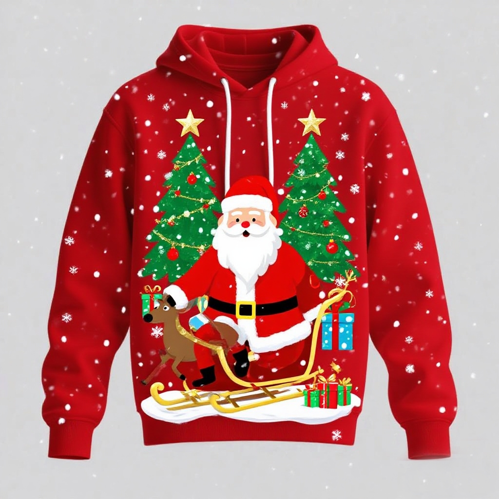 Wholesale Unisex 3D Printed Hoodies Customized Christmas Design Hoodie Sweatshirt With Pocket for Men Women