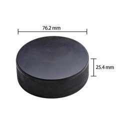 Custom Logo Printed Black Ice Hockey Pucks Anti-Stress Bulk Standard Rubber Pucks for Sale