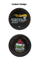 Custom Logo Printed Black Ice Hockey Pucks Anti-Stress Bulk Standard Rubber Pucks for Sale