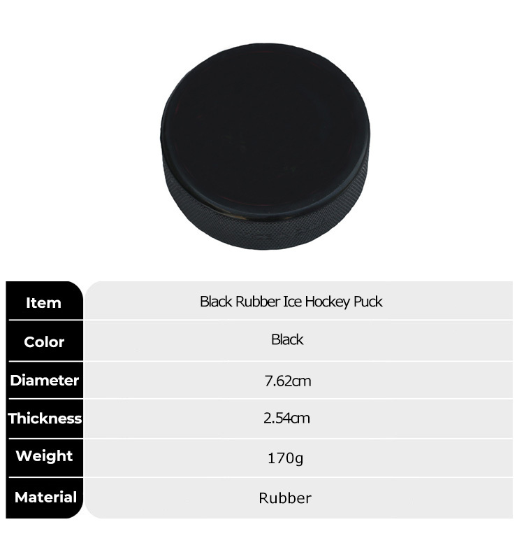 Custom Logo Printed Black Ice Hockey Pucks Anti-Stress Bulk Standard Rubber Pucks for Sale
