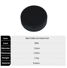 Custom Logo Printed Black Ice Hockey Pucks Anti-Stress Bulk Standard Rubber Pucks for Sale