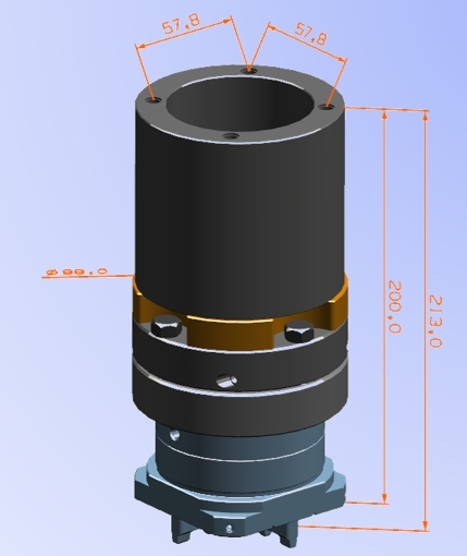 EDM lengthened pneumatic chuck