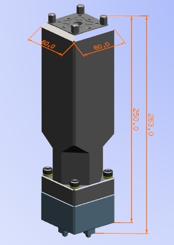 Overlength pneumatic chuck