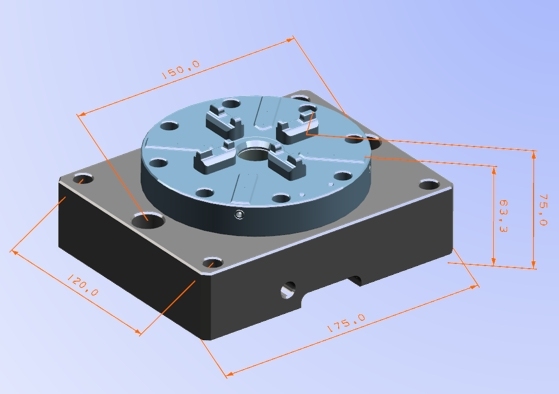 Single benchmarks pneumatic chuck