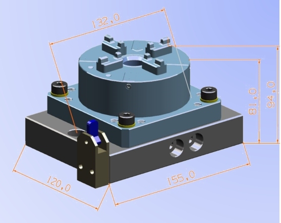 Single benchmarks pneumatic chuck