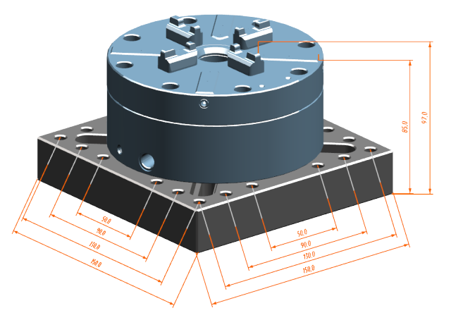EDM strong pneumatic chuck