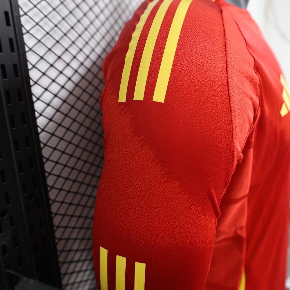2024 Spain Home Long Sleeve Football Shirt (Player Edition)