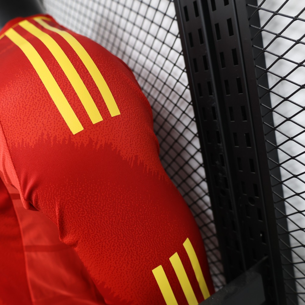 2024 Spain Home Long Sleeve Football Shirt (Player Edition)