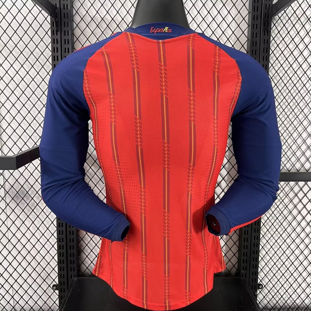 2026 Spain Home Long-Sleeve Football Jersey (Player Version)
