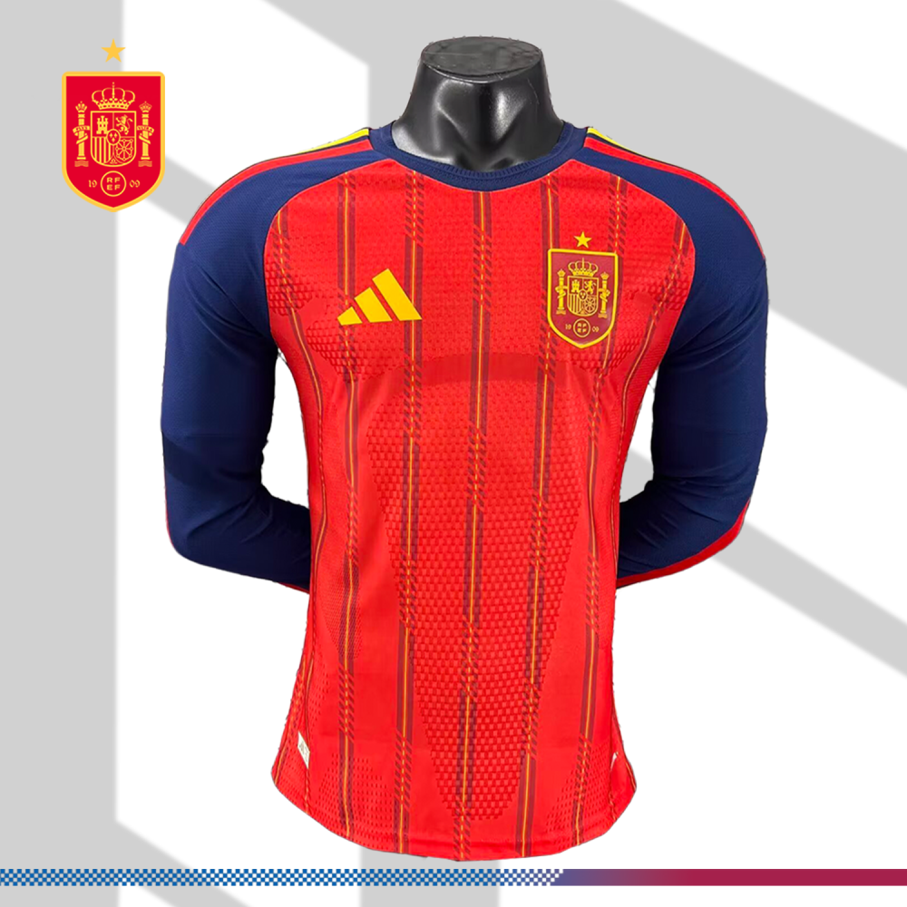 2026 Spain Home Long-Sleeve Football Jersey (Player Version)