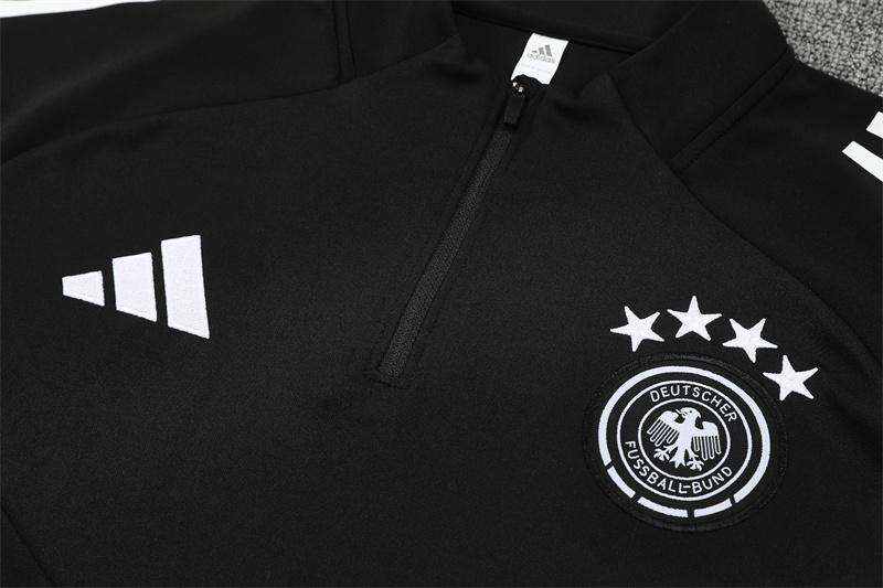 2025 Germany Black Half-Zip Training Suit Set