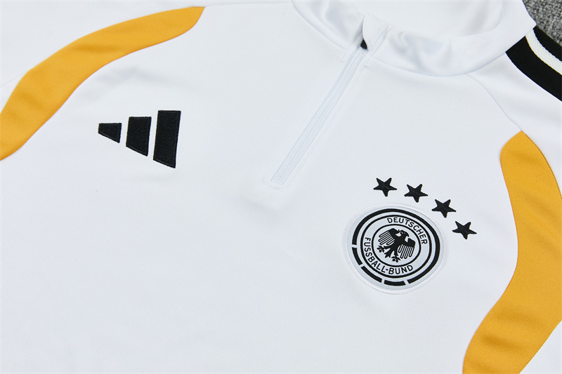 2026 Germany White Half-Zip Training Suit Kit