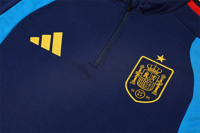 2026 Spain Dark Blue Half-Zip Training Kit