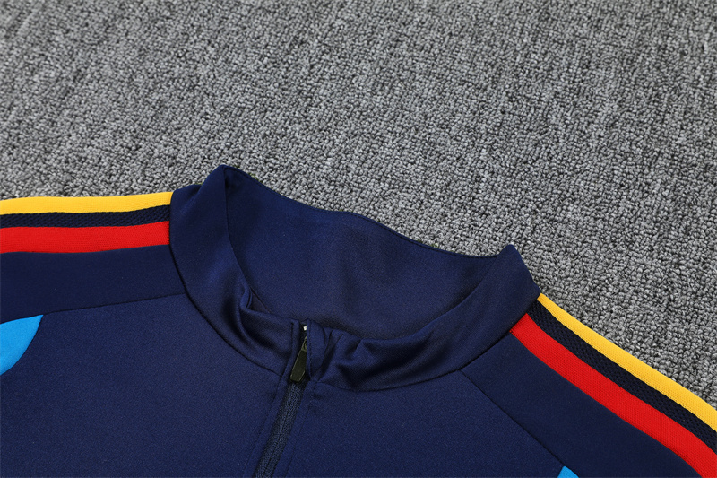2026 Spain Dark Blue Half-Zip Training Kit