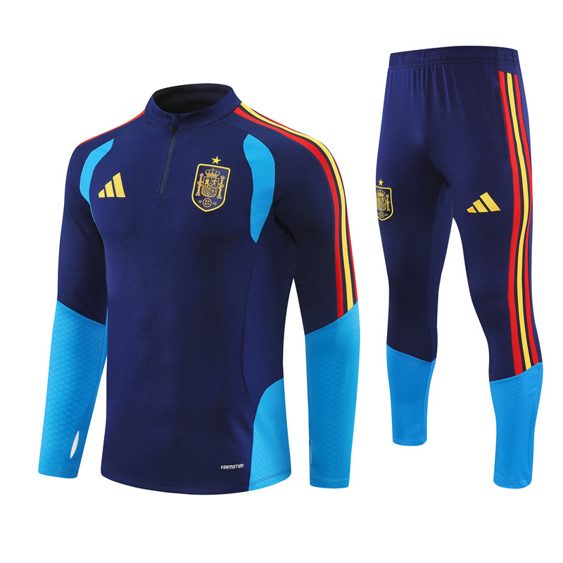 2026 Spain Dark Blue Half-Zip Training Kit