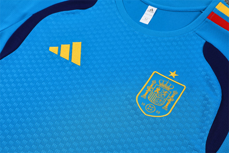 2026 Spain Blue and White Short-Sleeved Training Kit