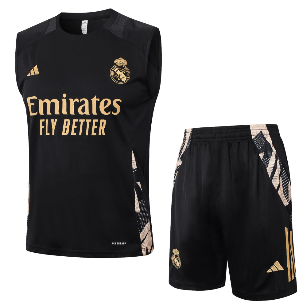 2024/2025 Real Madrid black vest training suit  Kit