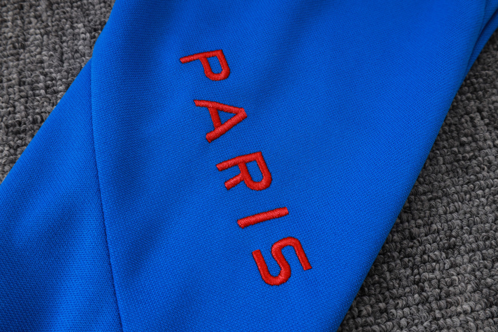 2025/2026 Paris Saint-Germain Blue and Red Long-Zip Long-Sleeve Training Suit Kit