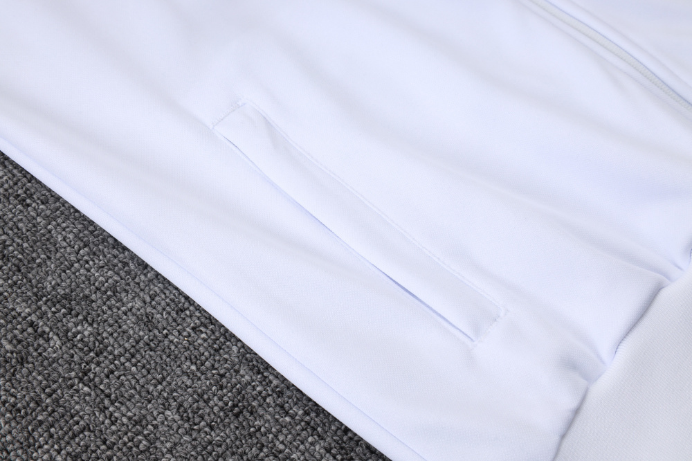 2025/2026 Paris Saint-Germain White Long-Zip Long-Sleeve Training Suit Kit