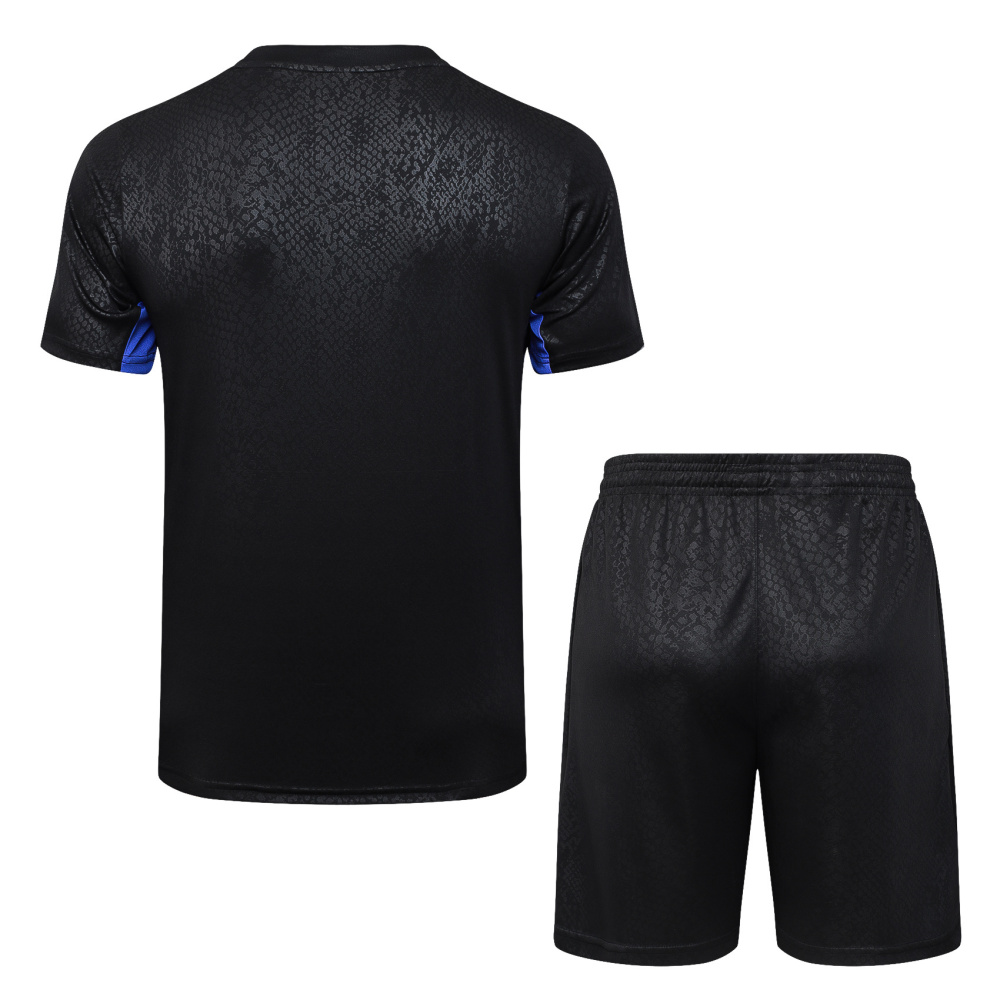 2025/2026 Barcelona Black Stamped Short-Sleeve Training Kit