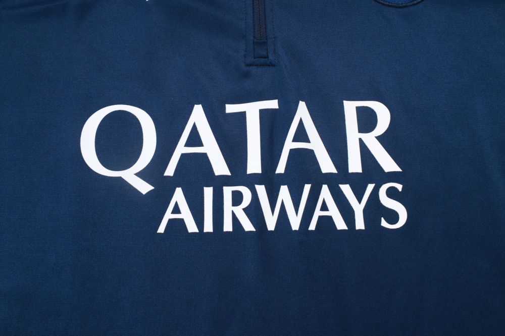 2025/2026 Paris Saint-Germain Dark Blue Half-Zip Long-Sleeve Training Suit Kit