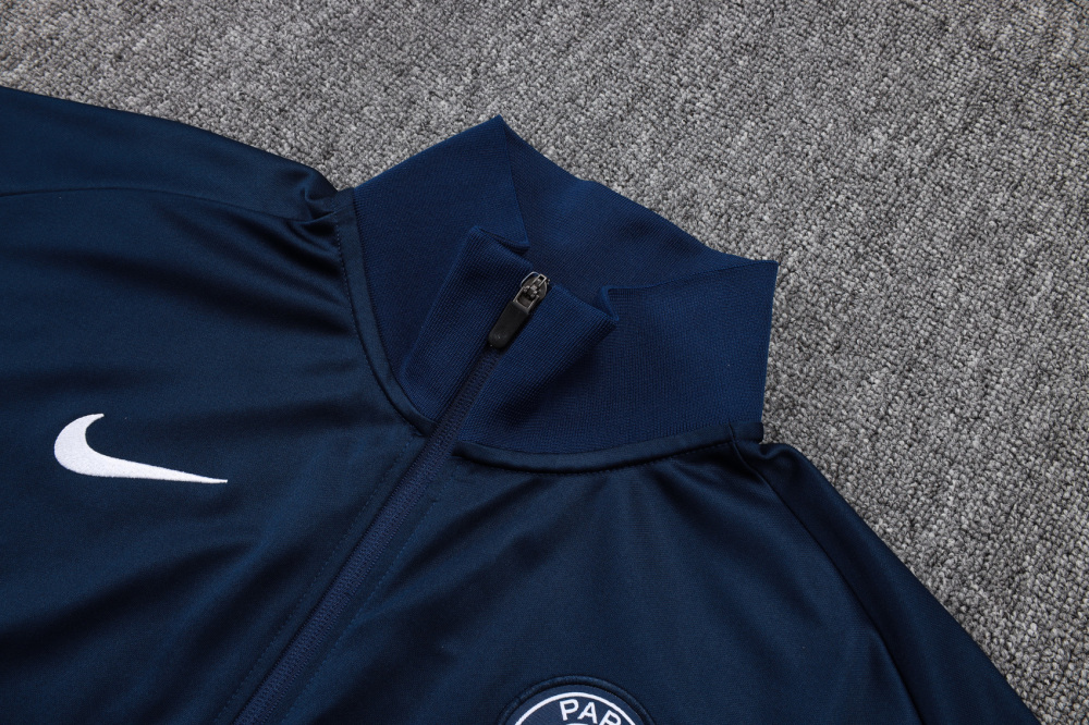 2025/2026 Paris Saint-Germain Blue and Red Long-Zip Long-Sleeve Training Suit Kit