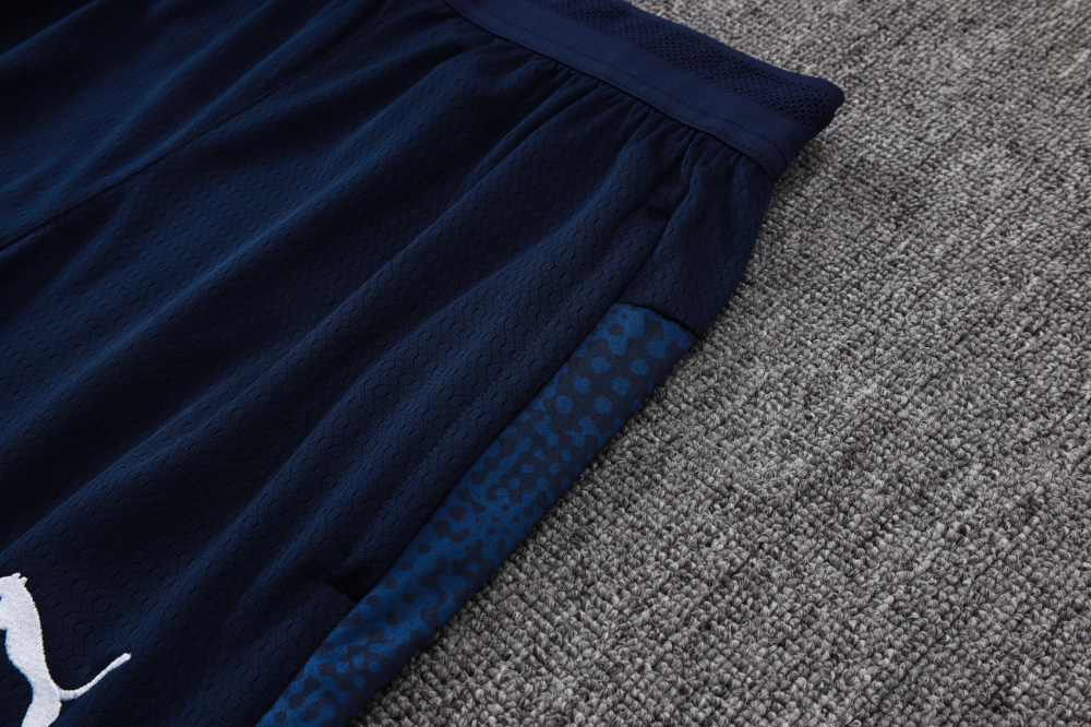 2025/2026 Marseille Navy Blue Long-Sleeve Half-Zip Training Suit Kit