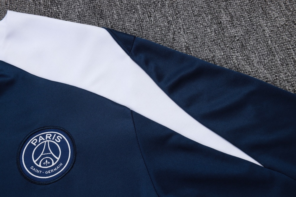 2025/2026 Paris Saint-Germain Dark Blue Half-Zip Long-Sleeve Training Suit Kit