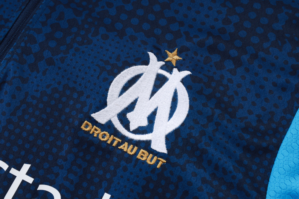 2025/2026 Marseille Navy Blue Long-Sleeve Half-Zip Training Suit Kit