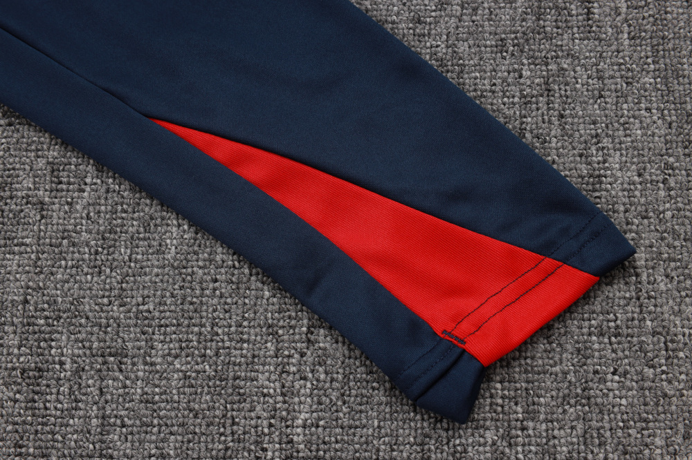 2025/2026 Paris Saint-Germain Blue (Red on Shoulders) Half-Zip Long-Sleeve Training Suit Kit