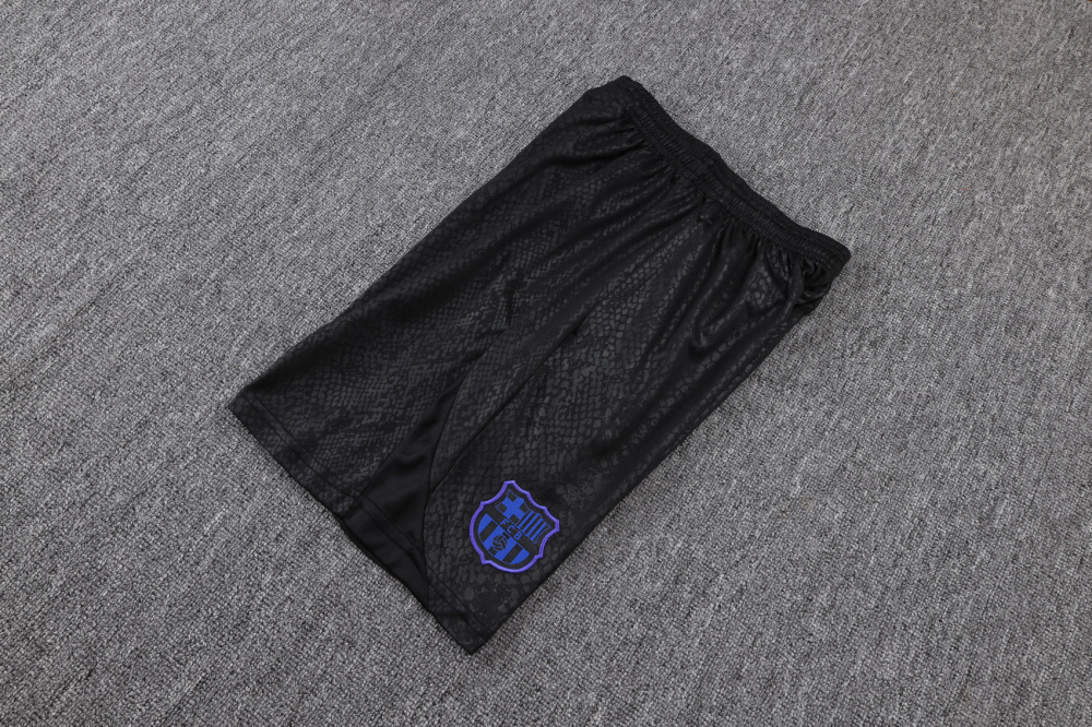 2025/2026 Barcelona Black Stamped Short-Sleeve Training Kit